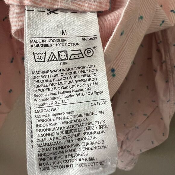 GAP Pink Clip Dot Fitted Boyfriend Shirt - Picture 4 of 10